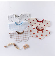 Adorable Simple Pattern Cotton Snap-on Flowers Shaped Bib-0