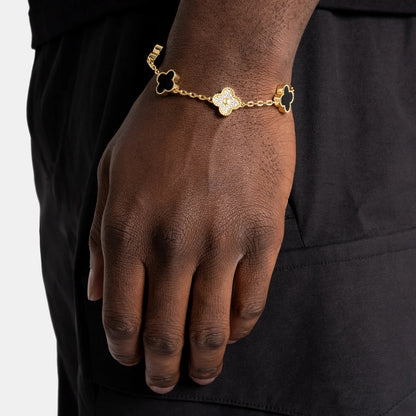 mother-of-pearl clover motifs bracelet
