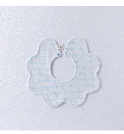 Adorable Simple Pattern Cotton Snap-on Flowers Shaped Bib-3