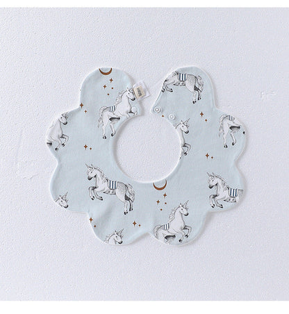 Adorable Simple Pattern Cotton Snap-on Flowers Shaped Bib-6