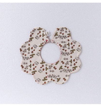 Adorable Simple Pattern Cotton Snap-on Flowers Shaped Bib-10