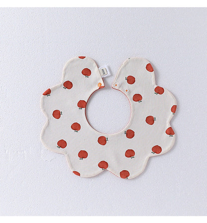 Adorable Simple Pattern Cotton Snap-on Flowers Shaped Bib-4