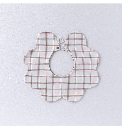 Adorable Simple Pattern Cotton Snap-on Flowers Shaped Bib-5